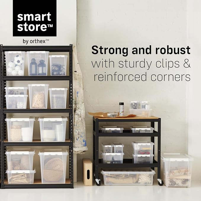 SmartStore Classic 2 Clear Box Storage, 2L/2.1QT BPA-Free Stackable Container with Clip Lock Lid, Food Safe Plastic Bins for Organization, 10 Pack - Image 4