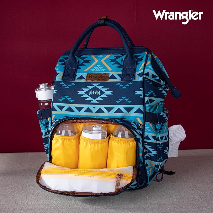 Montana West Wrangler Diaper Bag Backpack Aztec Callie Bag Travel Backpack Purses Western Multi-Function Baby Bags for Mom - Image 2