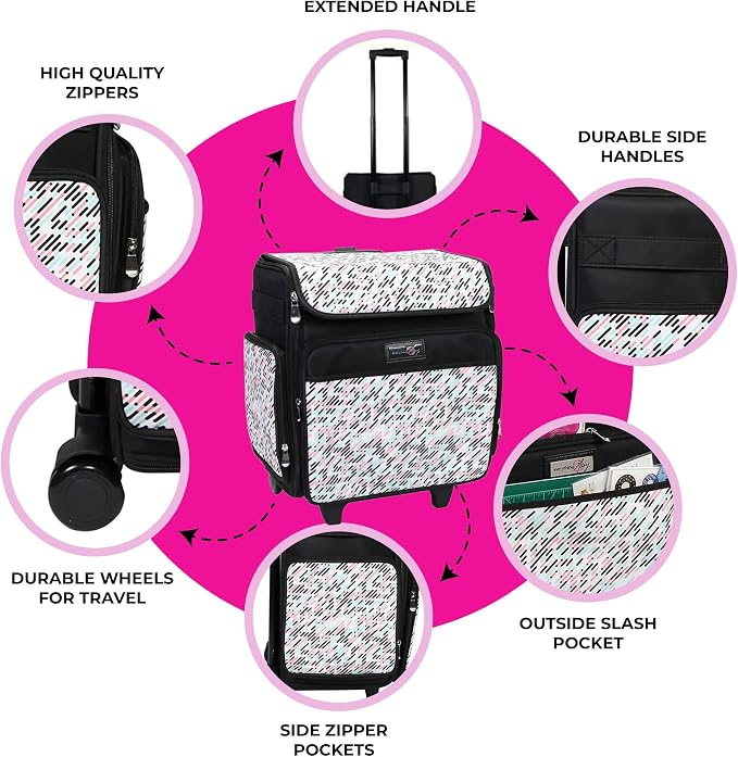 Everything Mary Collapsible Rolling Craft Bag, Pill - Wheeled Scrapbook Tote for Scrapbooking & Art - Travel Organizer Storage Bin for Paper, Glue, Tape - Roller Cart for Teachers & Medical - Image 3
