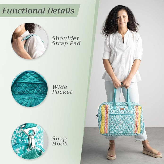 Maison d' Hermine Weekender Bags for Women Cotton Quilted Duffel Overnight Luggage Weekend Bag for Men Gym Gifts Travel | Overnight Luggage Weekend Bag for Men Gym Sports Gifts Duffle bag Business Travellers Trip Spring Summer - Image 5