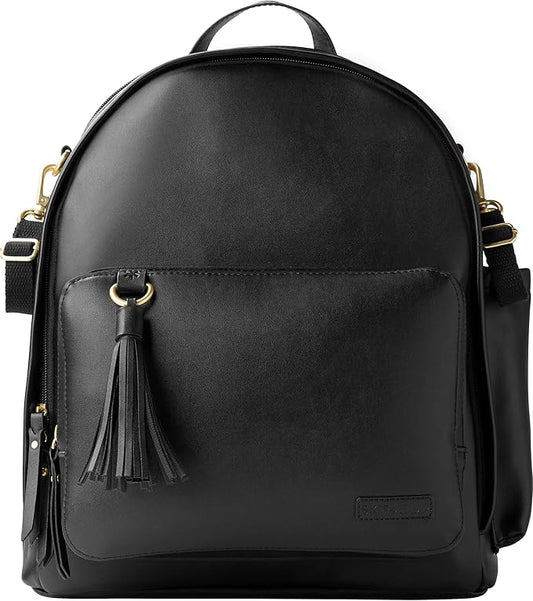 Skip Hop Diaper Bag Backpack: Greenwich Multi-Function Baby Travel Bag with Changing Pad and Stroller Straps, Vegan Leather, Black by Unknown