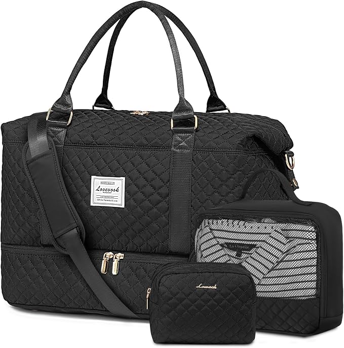 LOVEVOOK Travel Duffle Bag,Weekender Bags for Women with Shoe Compartment，Carry on Overnight Bag with Toiletry Bag,Gym Duffel Bag with Wet Pocket, Hospital Bags for Labor and Delivery by LOVEVOOK
