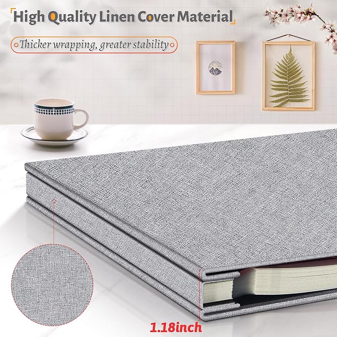 Artfeel Photo Album Self Adhesive Scrapbook,60 Pages Large Photo Book for 4x6,5x7,8x10 Pictures,DIY Album for Baby Wedding Family Travel Birthday,with Metallic Pen and Scraper - Image 5