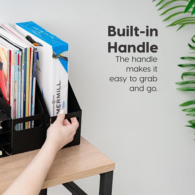 IRIS USA 6-Pack Magazine Holder Organizer, Black | Organize classroom papers, folders and reading materials with compact storage for teachers, schools and educators - Image 5