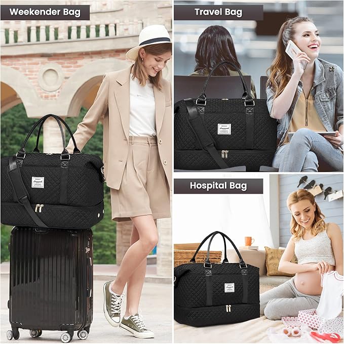 LOVEVOOK Travel Duffle Bag,Weekender Bags for Women with Shoe Compartment，Carry on Overnight Bag with Toiletry Bag,Gym Duffel Bag with Wet Pocket, Hospital Bags for Labor and Delivery - Image 8