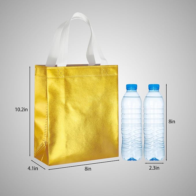 BLEWINDZ 100 Medium Reusable Gift Bags with Handles - Ideal Party Favors & Shopping Bags (10 Colors) - Image 4