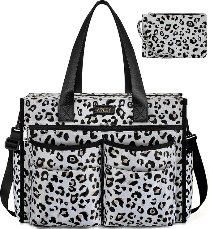 ITIEZY Large Utility Tote Bag for Women with 18 Pockets, Waterproof Teacher Nurse Bags with Zipper for Everyday Travel Work by ITIEZY