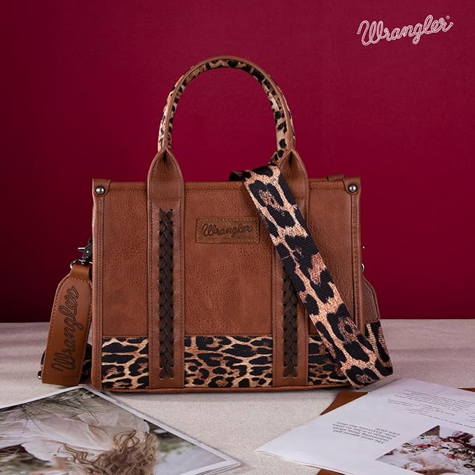 Montana West × Wrangler Tote Bag for Women Western Cow Print Purse Designer Top Handle Handbags - Image 5