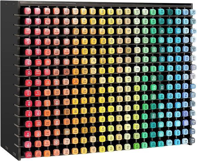Art Marker Storage Rack for 300 Markers, Black | Watercolour Brushes Pens Color Pencils Organizer Holder for Desk by SANFURNEY