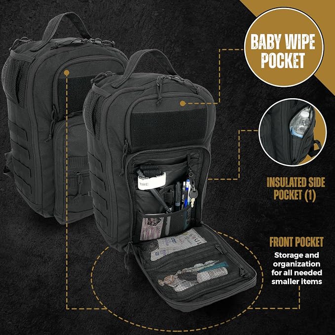 Diaper Bag Backpack with Diaper Changing Mat - Waterproof Military-Grade Baby Travel Bag - Spacious Design for Moms and Dads on the Go with Toddlers Baby Bag - Coyote Brown - Image 2