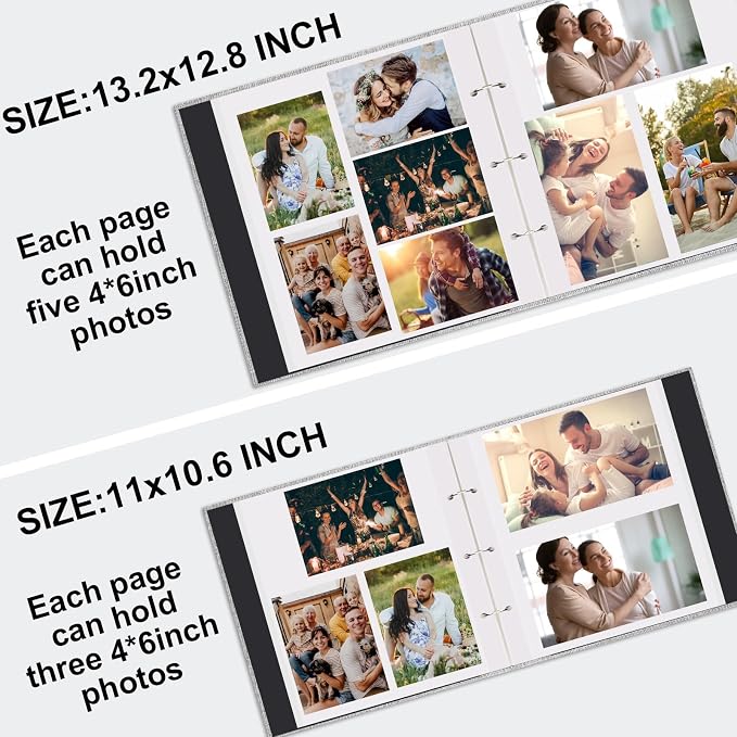 Zesthouse Photo Album Self Adhesive with Picture Display Window, 3-Ring Scrapbook Albums 60 Pages Holds 8x10 5x7 4x6 Photos, DIY Photo Book Ideal Gift for Family Wedding Baby - Image 4