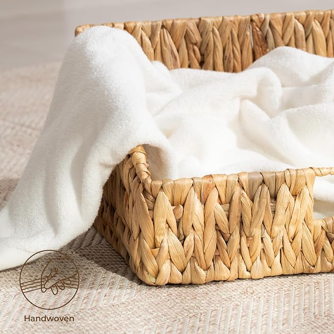 StorageWorks Pantry Baskets for Organizing, Hyacinth Storage Baskets,2-Pack | Pantry Organizers and Storage with Built-in Handles, Wicker Storage Baskets for Shelves, Wicker Baskets for Organizing - Image 8