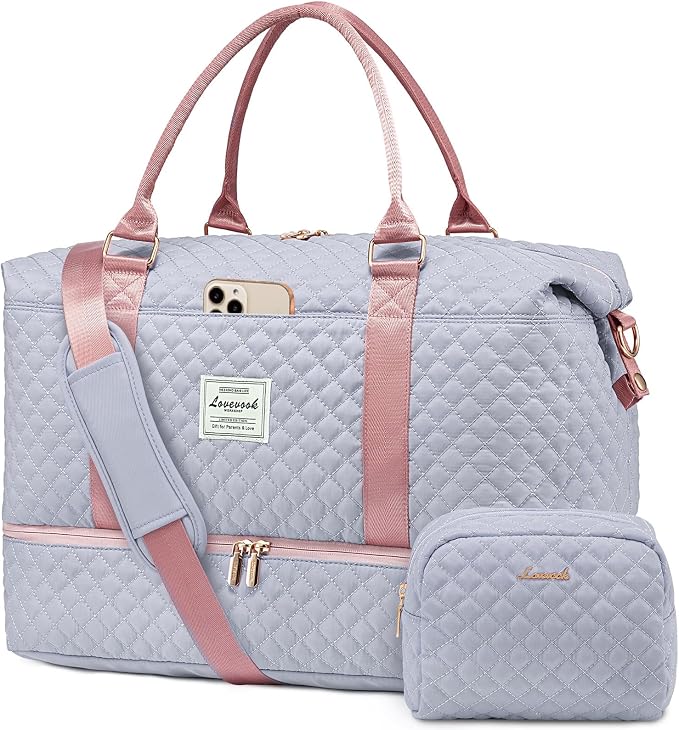 LOVEVOOK Travel Duffle Bag,Weekender Bags for Women with Shoe Compartment，Carry on Overnight Bag with Toiletry Bag,Gym Duffel Bag with Wet Pocket, Hospital Bags for Labor and Delivery by LOVEVOOK