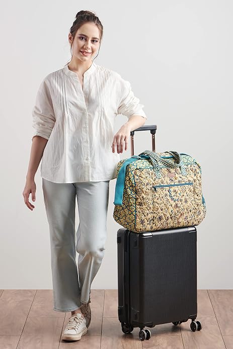 Maison d' Hermine Weekender Bags for Women Cotton Quilted Duffel Overnight Luggage Weekend Bag for Men Gym Gifts Travel | Overnight Luggage Weekend Bag for Men Gym Sports Gifts Duffle bag Business Travellers Trip Spring Summer - Image 3