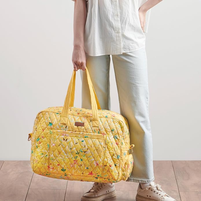 Maison d' Hermine Weekender Bags for Women Cotton Quilted Duffel Overnight Luggage Weekend Bag for Men Gym Gifts Travel | Overnight Luggage Weekend Bag for Men Gym Sports Gifts Duffle bag Business Travellers Trip Spring Summer - Image 8