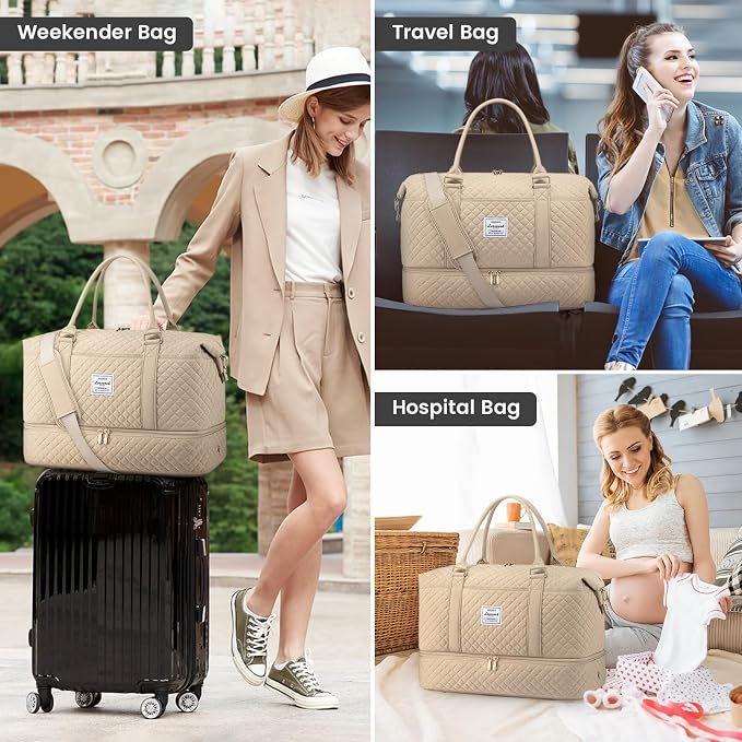 LOVEVOOK Travel Duffle Bag,Weekender Bags for Women with Shoe Compartment，Carry on Overnight Bag with Toiletry Bag,Gym Duffel Bag with Wet Pocket, Hospital Bags for Labor and Delivery - Image 6