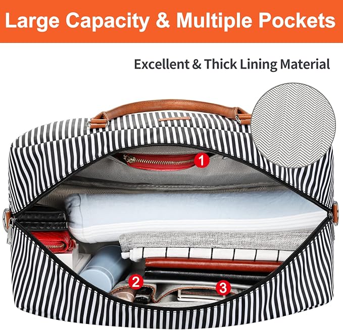 Weekender Bags for Women, 21" Weekender Travel Bag, Travel Duffle Bag with Shoe Compartment Carry on Overnight Duffel Bag for Weekend Travel Business Trip, 3PCS | 3PCS Carry On Overnight Large Duffel Bag with Crossbody Bag and Toiletry Bag for Weekend ... - Image 7