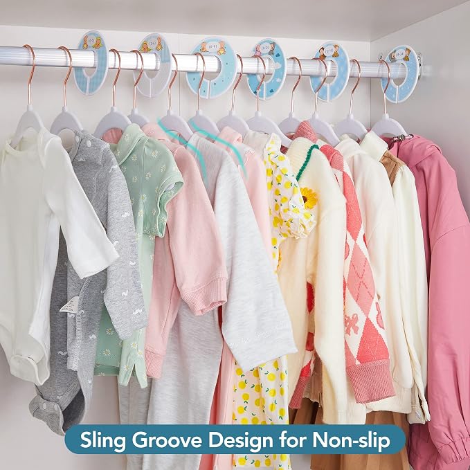 11.8" Premium Baby Velvet Hangers for Closet, 50 Pack, White | Durable Kids Felt Hangers, Non Slip and Space Saving with 360° Rose Gold Hooks for Infant and Toddler Clothes; Holds 10 lb - Image 9