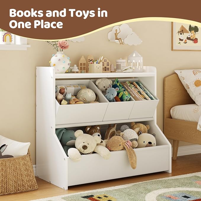 FOUCSSOMEI Kids Toy Storage Organizer for Easy Toy Cleanup and Organization | Stable child-friendly design helps create a safer everyday storage solution Patent Design - Image 3