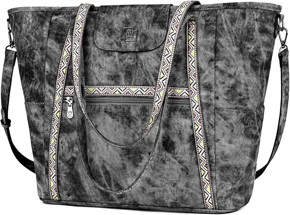 Large Laptop Tote Bag for Women Designer Leather Laptop Bag, 15.6in | Fashion Travel Backpack Purse Shoulder Handbag Fits 15.6 Laptop, Daily, Work, Business Trip, Weekend Travel, Teacher by FADEON