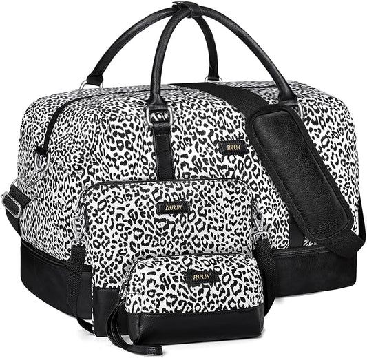 Weekender Bags for Women, 21" Weekender Travel Bag, Travel Duffle Bag with Shoe Compartment Carry on Overnight Duffel Bag for Weekend Travel Business Trip, 3PCS | 3PCS Carry On Overnight Large Duffel Bag with Crossbody Bag and Toiletry Bag for Weekend ... by IBFUN