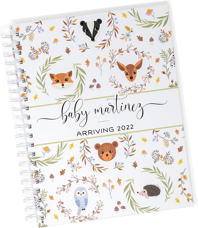 Personalized Pregnancy Journal - Hardcover Pregnancy Memory Book Customized with Baby’s Name, Nickname or Phrase - Prompted Journal for New Moms (Woodsy Friends) by Unknown