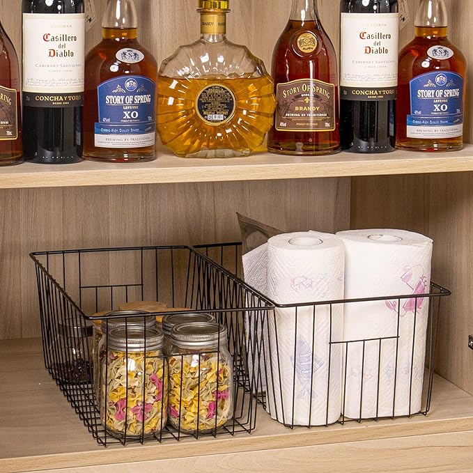 Upright Freezer Organizer Bins， Freezer Baskets for 16, 17, 21 cu.ft Standup Freezer, Wire Storage Baskets with Built-in Handles for Frozen Foods, Snacks, Vegetables, Fruits and More, Set of 6 , Black - Image 7
