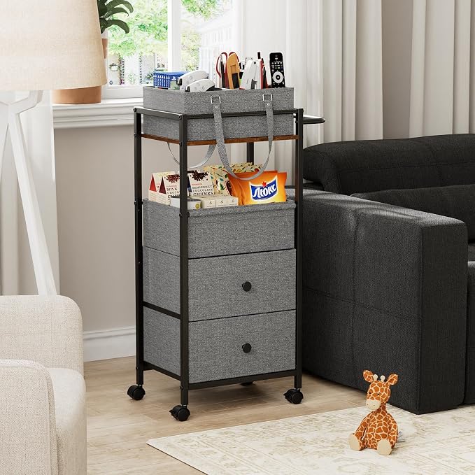 3In1 Modanais Baby Diaper Caddy Organizer Cart with Drawers, Black | Rolling Storage Cart, Removable Diaper Caddy, Detachable Dividers - for Crib, Bedroom, Art & Craft Organizer - Image 6