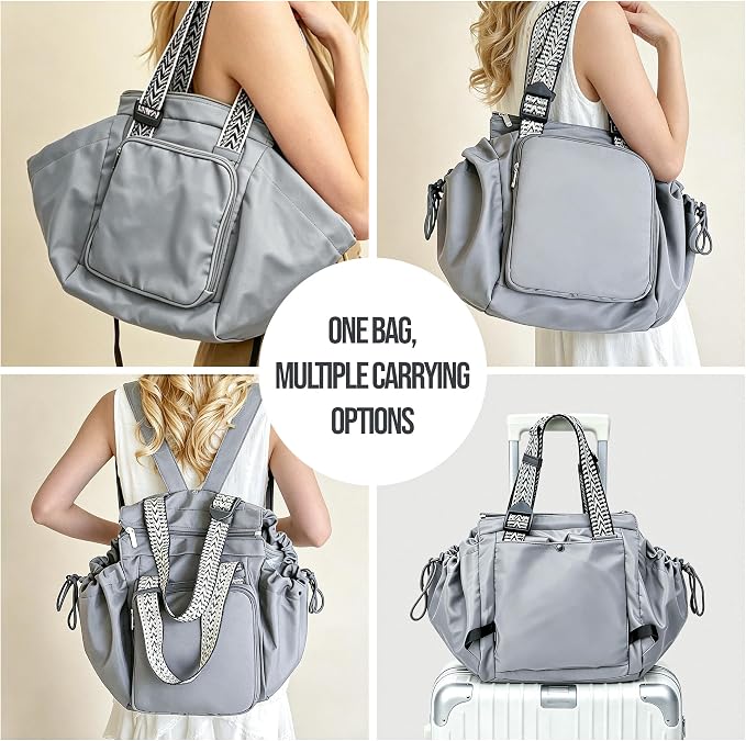 Women's Everyday Tote Bag,Diaper Bag,Baby Bag,Newborn Essentials,Large Capacity,Baby Christening Gift,Baby Registry（Gray） - Image 5