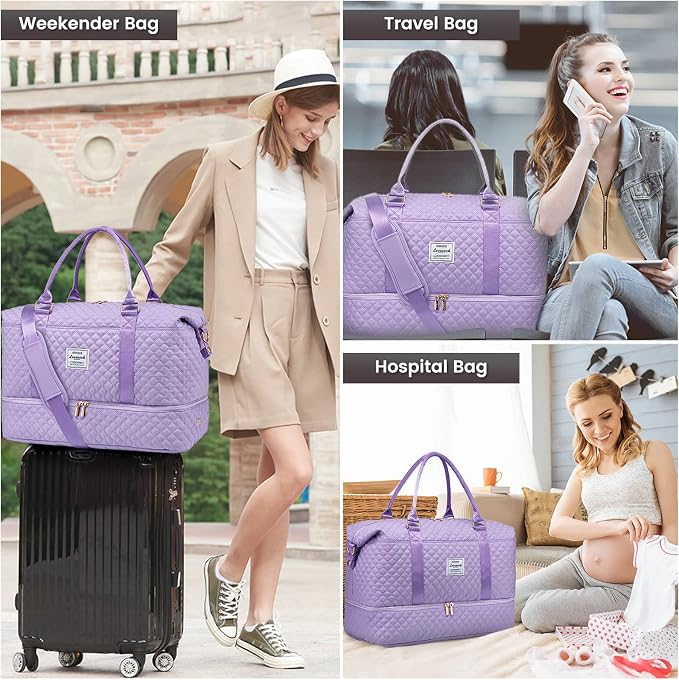 LOVEVOOK Travel Duffle Bag,Weekender Bags for Women with Shoe Compartment，Carry on Overnight Bag with Toiletry Bag,Gym Duffel Bag with Wet Pocket, Hospital Bags for Labor and Delivery - Image 7