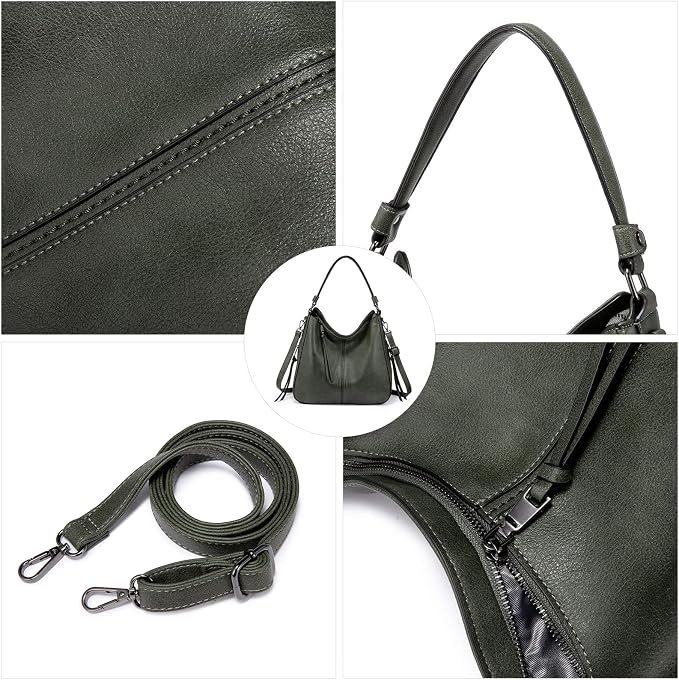 Hobo Crossbody Bag for Women, Designer Shoulder Purse Handbags - Image 5