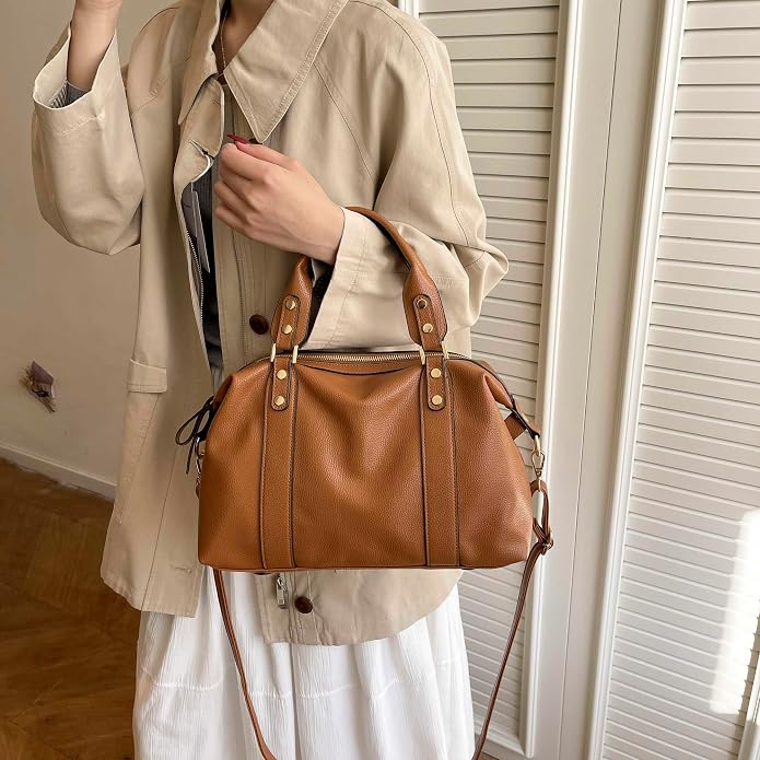 Handbags and Purses for women Vegan Leather Tote Bag for Women Satchel Shoulder Bags Travel Purse with Compartments - Image 2