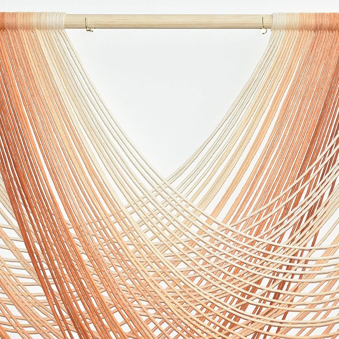 Macrame Wall Hanging Orange Boho Fiber Art Large Decor 57"W*31"L | Boho Wall Hanging, Large Wall Decor, Fiber Art Accent, Orange Design, Handmade Home Decor, for Bedroom Living Room - Image 6