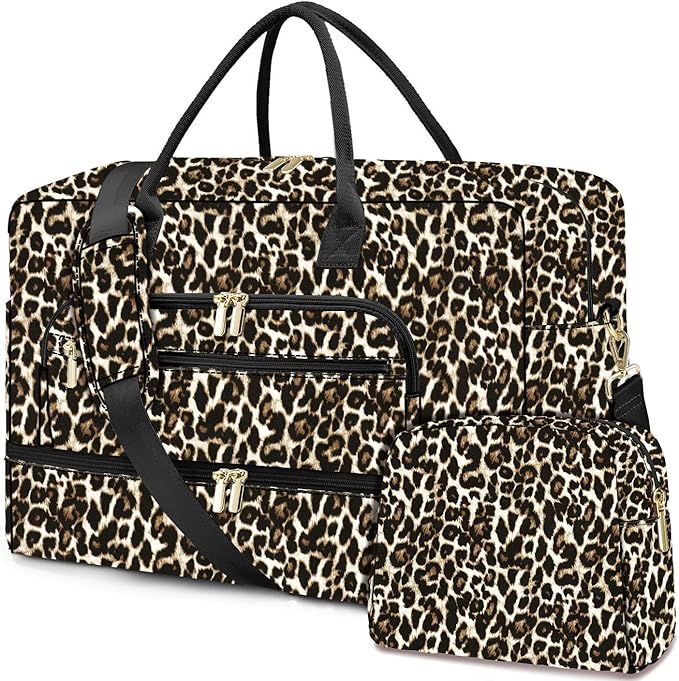 Travel Duffle Bag Weekender for Women - Carry-On Overnight Personal Item Bag with Shoe Compartment & Wet Pocket Large Weekend Tote Bags with Toiletry Hospital Bags for Labor and Delivery by LUOCIP