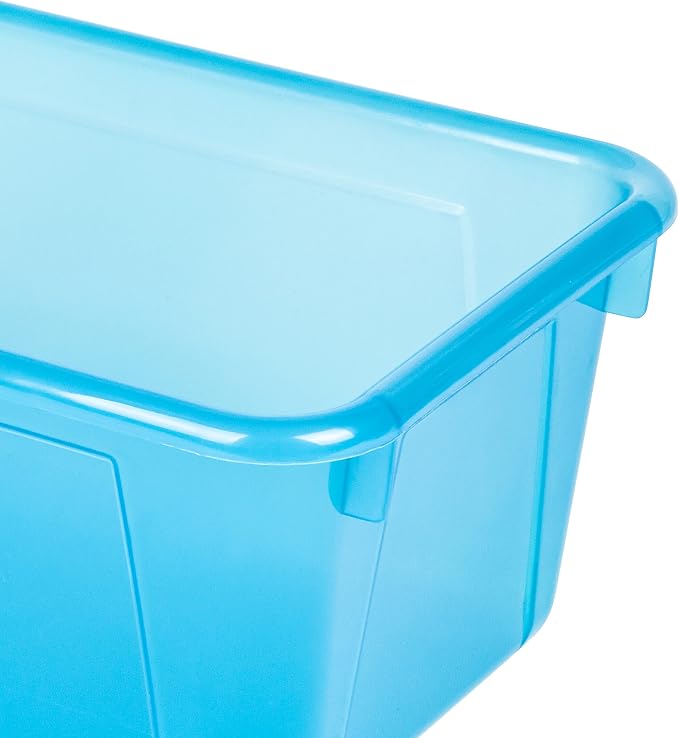 Storex Small Cubby Bins – Plastic Storage Containers for Classroom, 12.2 x 7.8 x 5.1 inches, Candy Teal, 5-Pack (62480A05C) - Image 4
