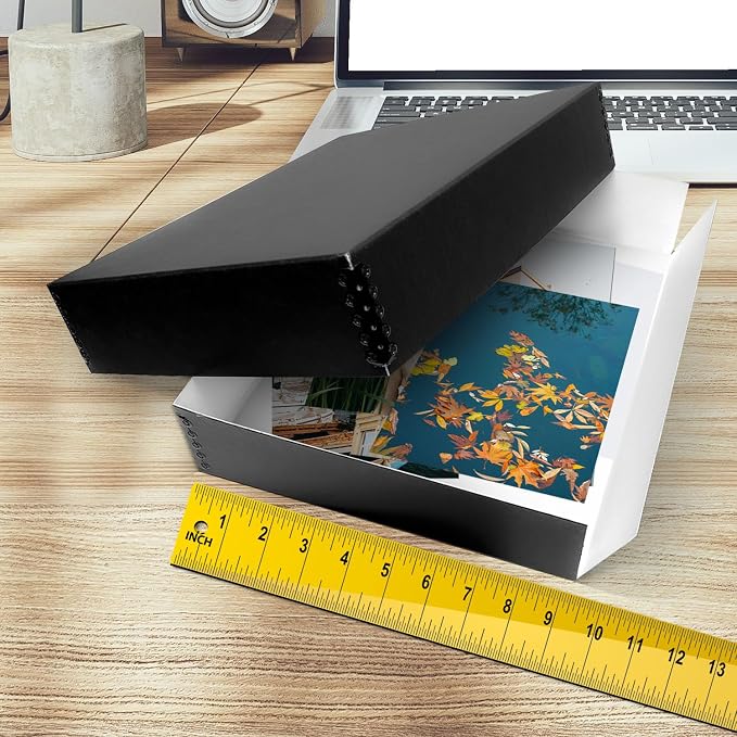 Golden State Art, Drop Front Archival Storage Box, 9.25"x11.75"x3"-Black | Acid-Free 8.5x11 Museum Photo Storage Box with Metal Edge, Preserve Documents, Prints, Poster, Photographs, Arts And Crafts - Image 4