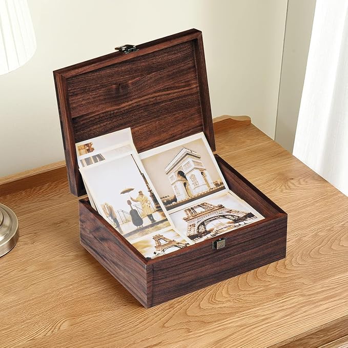 EXISTING Memory Box for Keepsakes, Floral Heart Laser Cut Wood Keepsake Box | Large Wooden Storage Box with Hinged Lid, Keepsake Boxes Gift for Wedding, Valentines Day Anniversary Baby Shower - Image 6