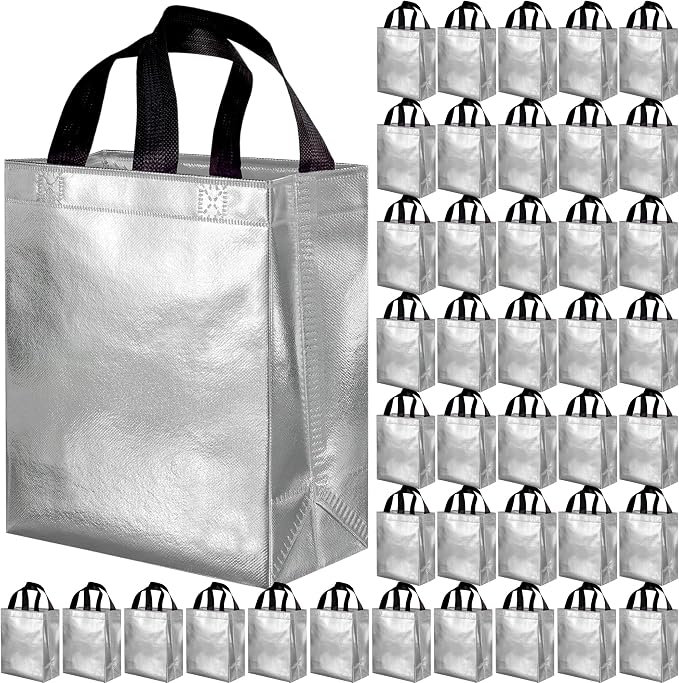 BLEWINDZ 100 Medium Reusable Gift Bags with Handles - Ideal Party Favors & Shopping Bags (10 Colors) by BLEWINDS