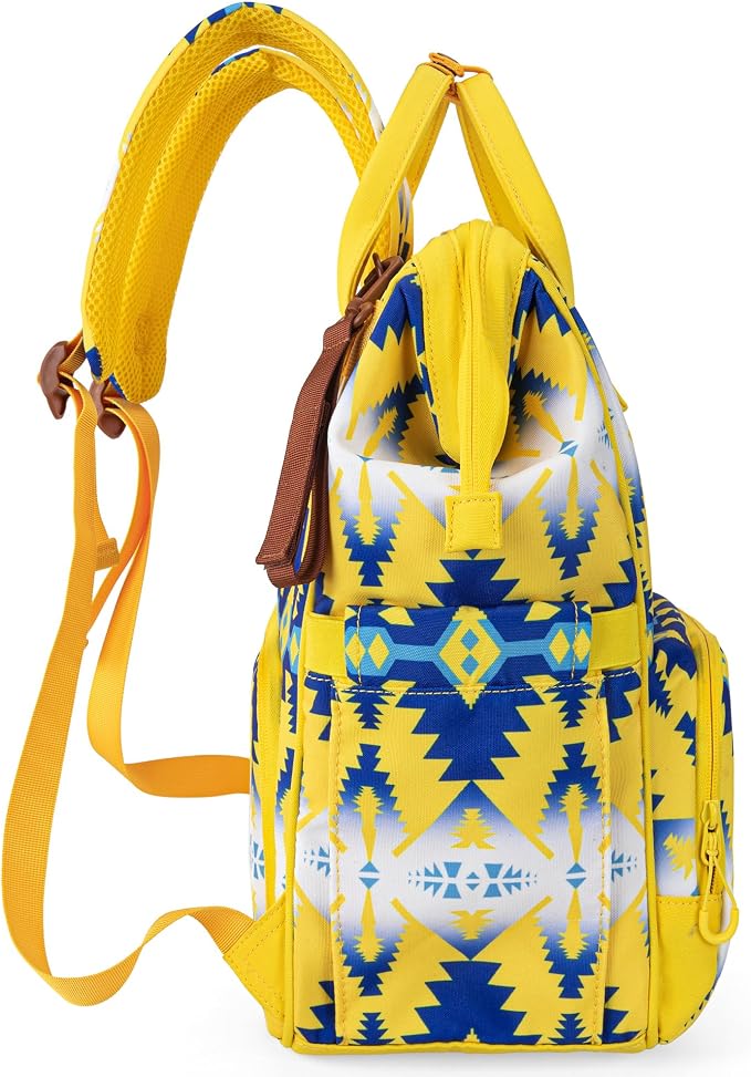 Wrangler Aztec Backpack Organized Daypack Travel Baby Bag with Stroller Strap and Side Bottle Pockets - Image 5