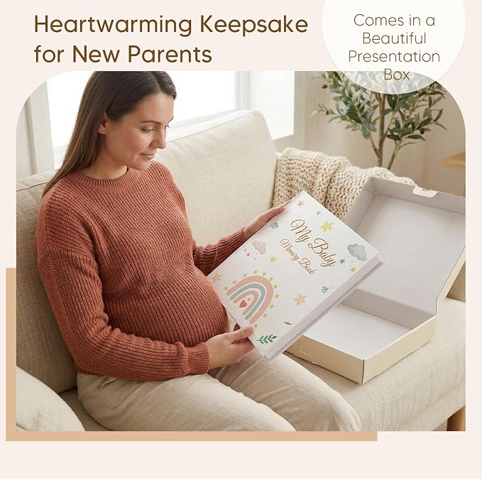 Pregnancy Journal for First Time Moms - LARGE-SIZED 11.5" x 13" Baby Memory Book Keepsake for Boy Girl - Timeless First 5 Year Baby Book - New Mom To Be Gift Neutral Journal Scrapbook Photo Album - Image 8