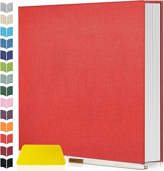 Artfeel Photo Album Self Adhesive Scrapbook,60 Pages Large Photo Book for 4x6,5x7,8x10 Pictures,DIY Album for Baby Wedding Family Travel Birthday,with Metallic Pen and Scraper by Artfeel