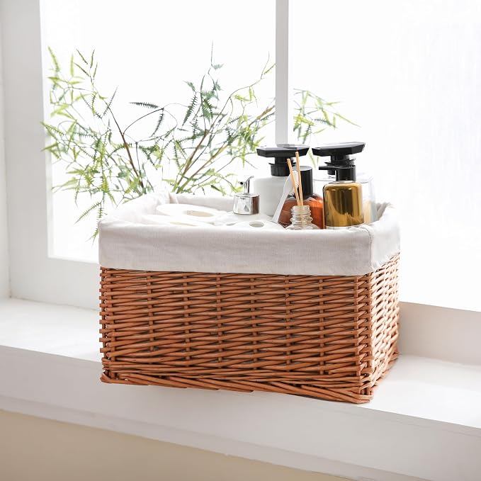 Handwoven Willow Storage Basket with Removable Cotton Liner – Eco-Friendly Organizer for Home Décor - Image 5