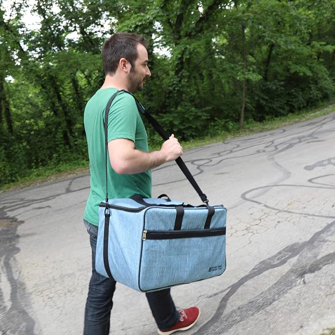 Board Game Bag, Fits 7 Standard-Sized Boxes, Padded For Protection | Carry With Backpack/Shoulder Strap/Luggage Slip | Duffle Bag For Travel Or Game Night | Pocket For Accessories (Sky Blue) - Image 7
