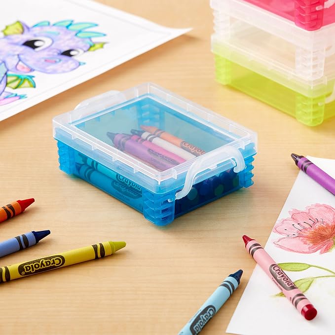 Simply Tidy Teal Stacking Crayon Box - Plastic Storage Containers for School Supplies, Sewing and Crafts - Bulk 36 Pack - Image 3