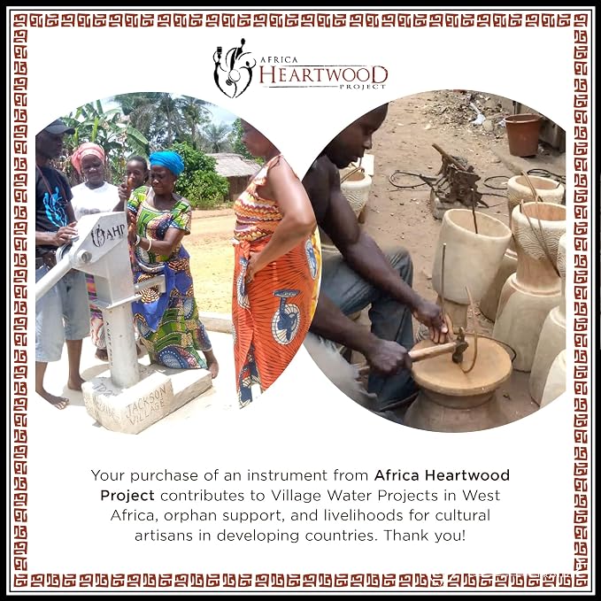 Africa Heartwood Project - Deluxe Colorful African Basket with Leather Handle - Handmade from dried Elephant Grass, Hand-Woven by Women in Bolgatanga, Ghana - Medium 14" Round Flat-packed - Image 7