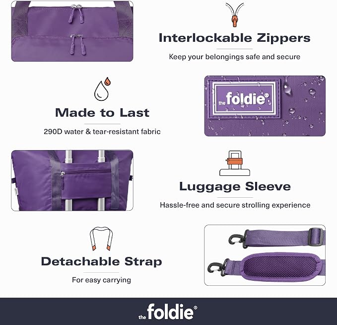 The Foldie Foldable Travel Bag for Women - 40L Weekender Bag with Multiple Pockets - Carry On Expendable Travel Bag - Image 5