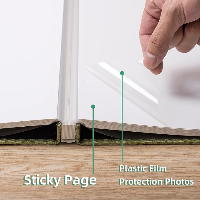 Large Photo Album Scrapbook, Holds 4x6, 8x10 Pictures, Self-Adhesive Pages for Baby, Wedding, Travel & Family Memories, Includes Metallic Pen & Scraper, DIY Memory Book for Gifts 11" X 10.8" 60 Pages - Image 5