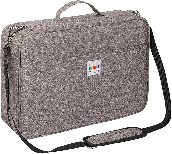 JAKAGO 480 Slots Colored Pencil Case Extra Large Capacity Pen Holder for Artist Painter Zipper Organizer Bag for Marker Highlighter Storage Case for Office Sketch Travel Supplies (Gray) by JAKAGO