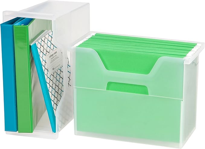 IRIS USA 6-Pack Medium Desktop File Box with Open Lid, Clear | Organize classroom papers, lesson plans and supplies with portable storage for teachers, schools and educators - Image 6