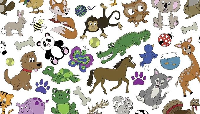 Animal Fun Design – XL Rectangle Tablecloth 60”X102” – Interactive Coloring Tablecloth for Kids - Poly/Cotton Fabric – Washable and Reusable – DIY Activity for Children and Adults - Image 3